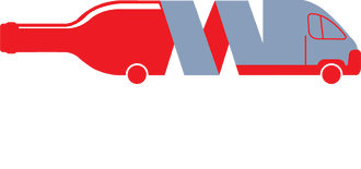 Wine Hopper Bus logo in red and grey with text underneath